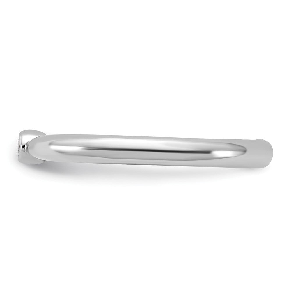 Sterling Silver Stackable Expressions Rhodium-plated CZ Ring