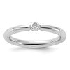 Sterling Silver Stackable Expressions Rhodium-plated CZ Ring