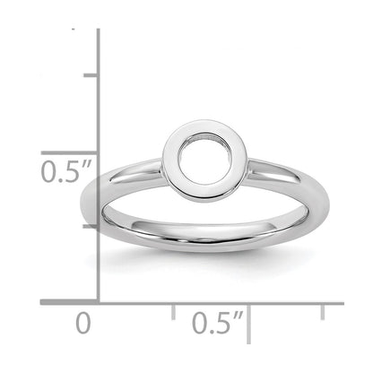 Sterling Silver Stackable Expressions Rhodium-plated O Ring