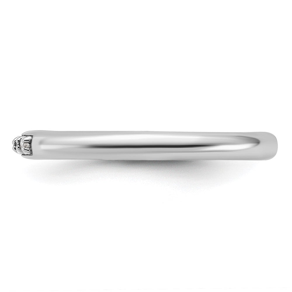 Sterling Silver Stackable Expressions Rhodium-plated CZ Ring