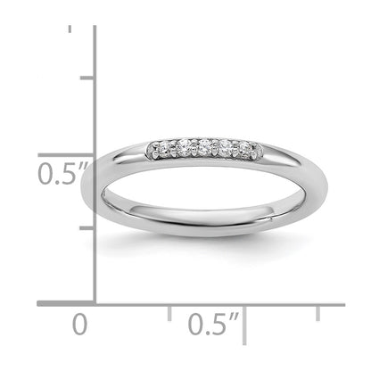 Sterling Silver Stackable Expressions Rhodium-plated CZ Ring
