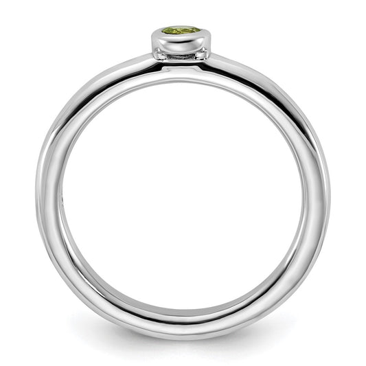 Sterling Silver Stackable Expressions Rhodium-plated Peridot Ring