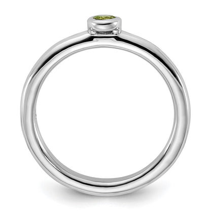 Sterling Silver Stackable Expressions Rhodium-plated Peridot Ring