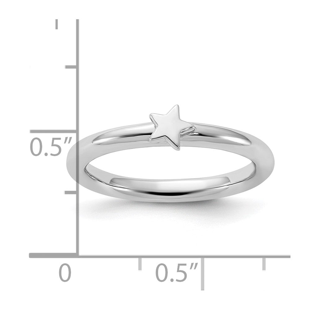 Sterling Silver Stackable Expressions Rhodium-plated Star Ring