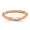 Sterling Silver Stackable Expressions Rose Gold-plated Textured Flowers Ring