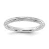Sterling Silver Stackable Expressions Rhodium-plated Wave Design Ring