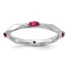 Sterling Silver Stackable Expressions Rhodium-plated Created Ruby Ring
