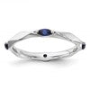 Sterling Silver Stackable Expressions Rhod-plated Created Sapphire Ring