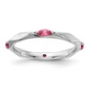 Sterling Silver Stackable Expressions Rhodium-plated Pink Tourmaline Ring