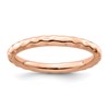 Sterling Silver Stackable Expressions Pink-plated Hammered Ring