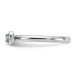 Sterling Silver Stackable Expressions Rhodium-plated Blue Topaz Heart with Arrow Ring