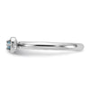 Sterling Silver Stackable Expressions Rhodium-plated Blue Topaz Heart with Arrow Ring