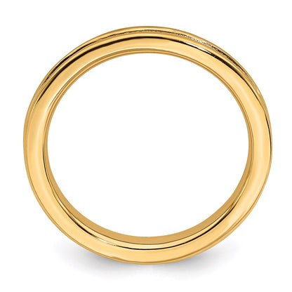 Sterling Silver Stackable Expressions Gold-plated Grooved Ring