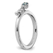 Sterling Silver Stackable Expressions Rhodium-plated Blue and White Topaz Key Ring