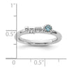 Sterling Silver Stackable Expressions Rhodium-plated Blue and White Topaz Key Ring