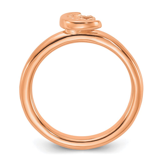 Sterling Silver Stackable Expressions Rose Gold-plated Citrine Moon Ring