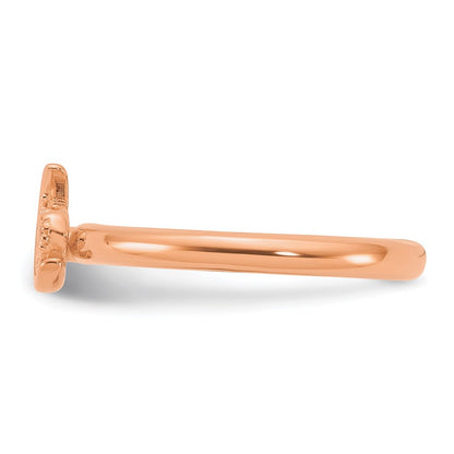Sterling Silver Stackable Expressions Rose Gold-plated Citrine Moon Ring
