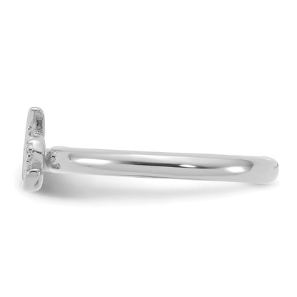 Sterling Silver Stackable Expressions Rhodium-plated Citrine Moon Ring