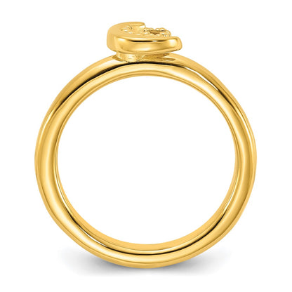 Sterling Silver Stackable Expressions Gold-plated Citrine Moon Ring