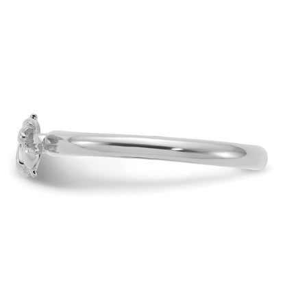 Sterling Silver Stackable Expressions Rhodium-plated Bee Ring