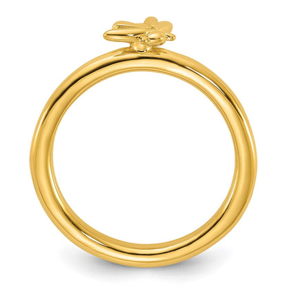 Sterling Silver Stackable Expressions Gold-plated Bee Ring