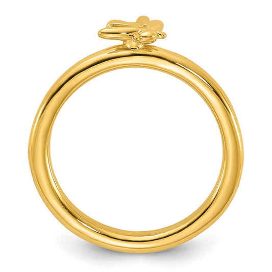 Sterling Silver Stackable Expressions Gold-plated Bee Ring