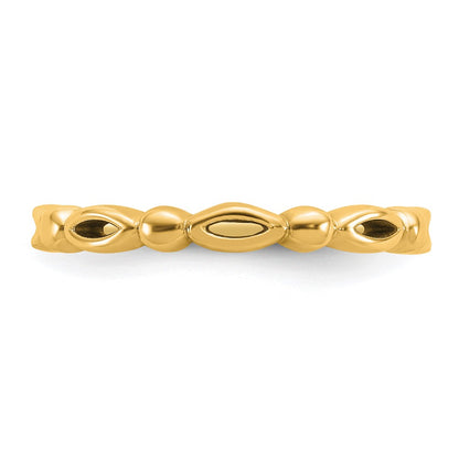 Sterling Silver Stackable Expressions Gold-plated Ring