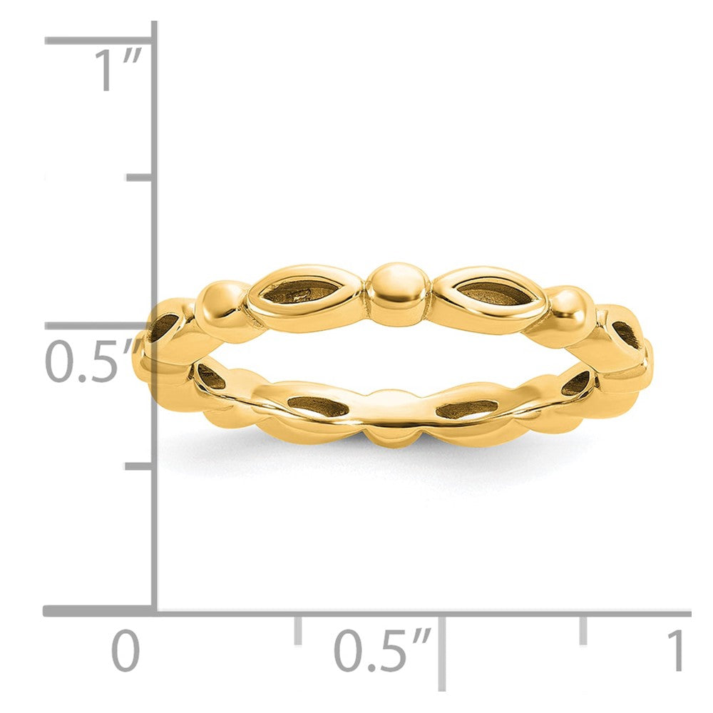 Sterling Silver Stackable Expressions Gold-plated Ring