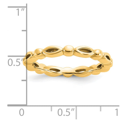 Sterling Silver Stackable Expressions Gold-plated Ring