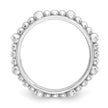 Sterling Silver Stackable Expressions Rhodium-plated Beaded Ring