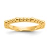 Sterling Silver Stackable Expressions Gold-plated Beaded Ring