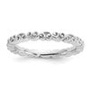 Sterling Silver Stackable Expressions Rhod-plated Swirl Design Ring