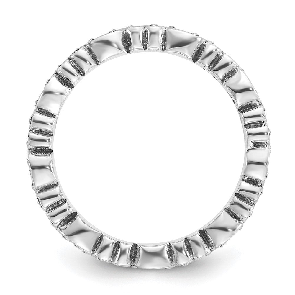 Sterling Silver Stackable Expressions Antiqued Swirl Design Ring