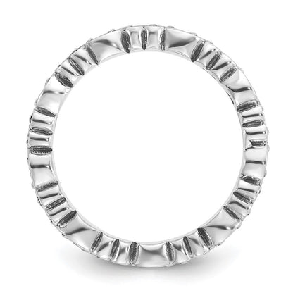 Sterling Silver Stackable Expressions Antiqued Swirl Design Ring