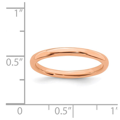 Sterling Silver Stackable Expressions Rose Gold-plated Polished Ring