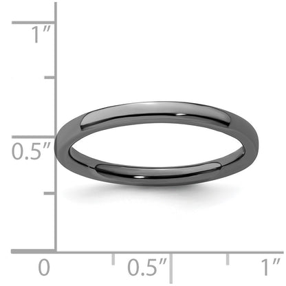 Sterling Silver Stackable Expressions Black-plated Polished Ring
