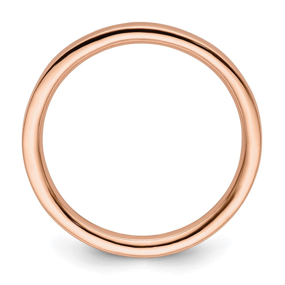 Sterling Silver Stackable Expressions Rose Gold-plated Polished Ring
