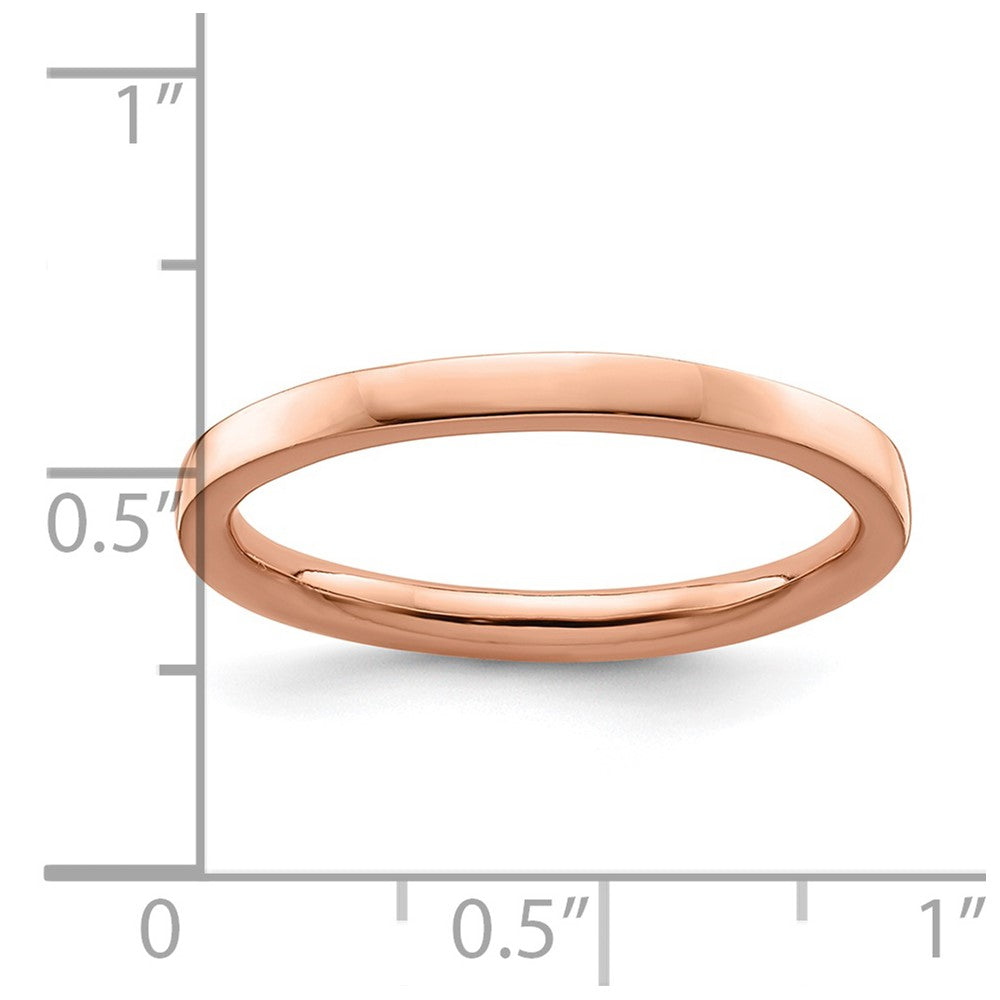 Sterling Silver Stackable Expressions Rose Gold-plated Polished Ring