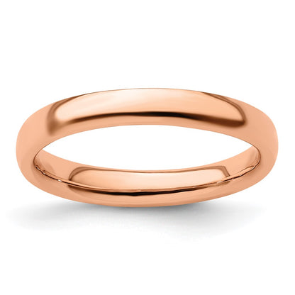 Sterling Silver Stackable Expressions Pink-plated Polished Ring