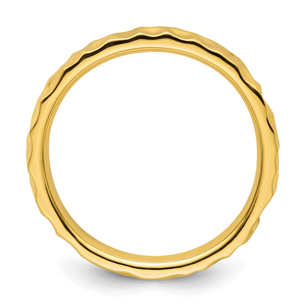 Sterling Silver Stackable Expressions Gold-plated Ring