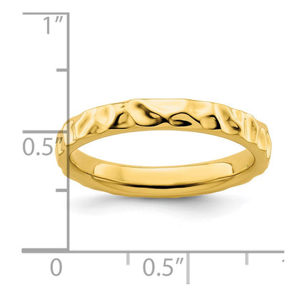 Sterling Silver Stackable Expressions Gold-plated Ring