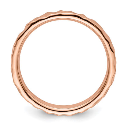 Sterling Silver Stackable Expressions Pink-plated Ring