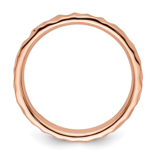 Sterling Silver Stackable Expressions Pink-plated Ring