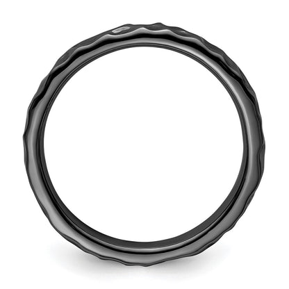 Sterling Silver Stackable Expressions Black-plated Ring