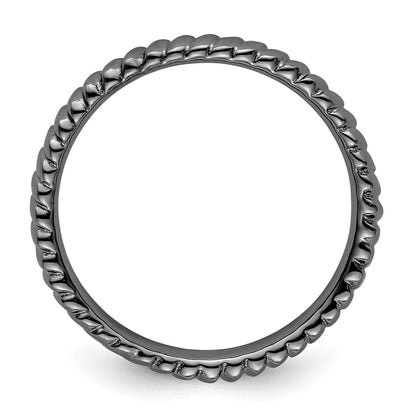 Sterling Silver Stackable Expressions Black-plated Ring
