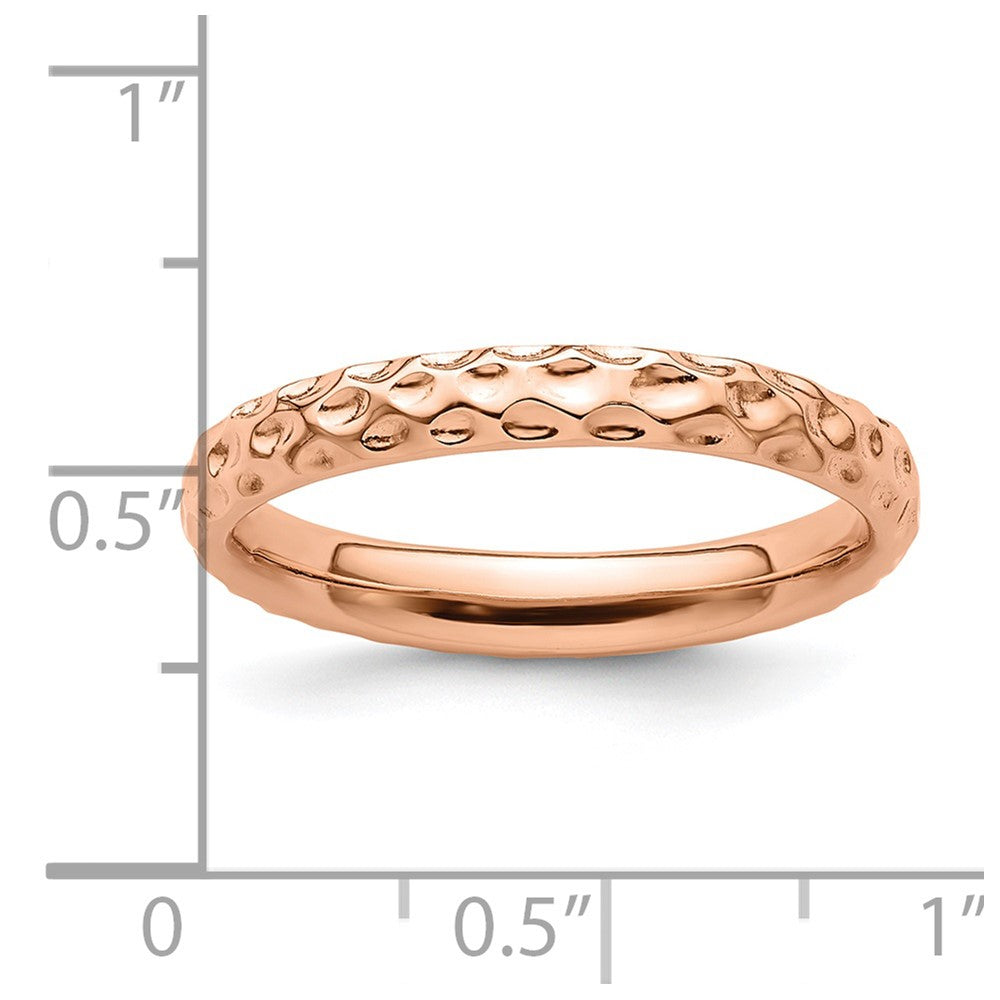 Sterling Silver Stackable Expressions Pink-plated Ring