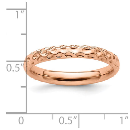 Sterling Silver Stackable Expressions Pink-plated Ring
