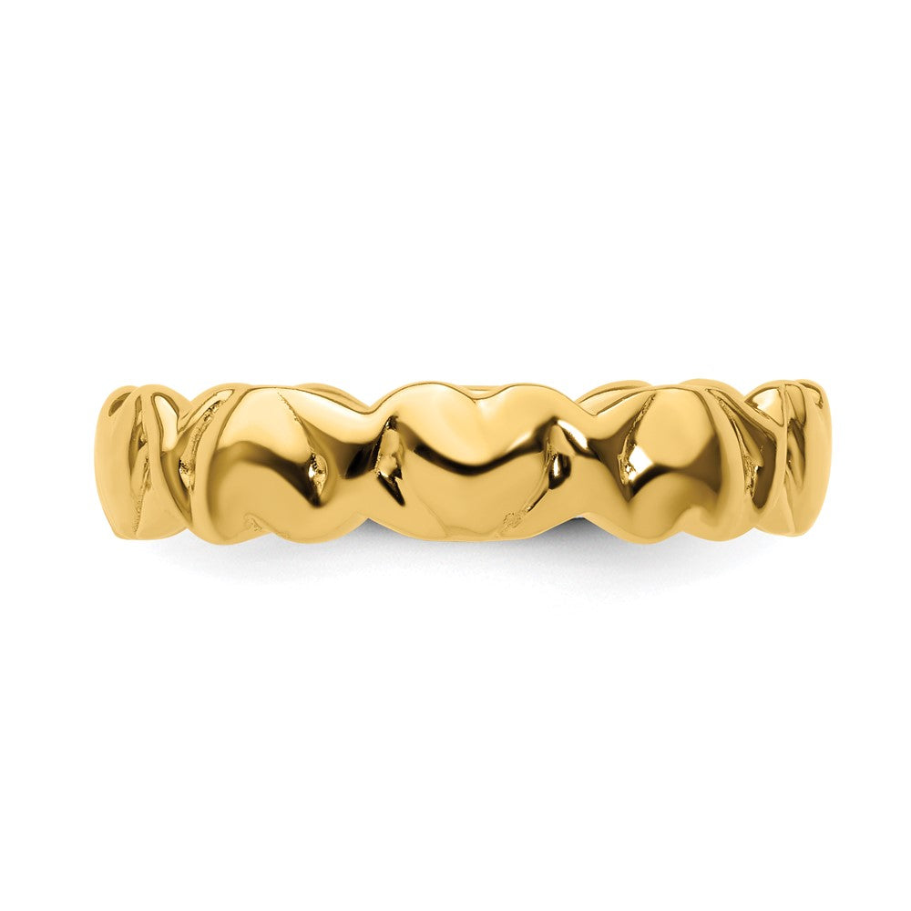Sterling Silver Stackable Expressions Gold-plated Hearts Ring