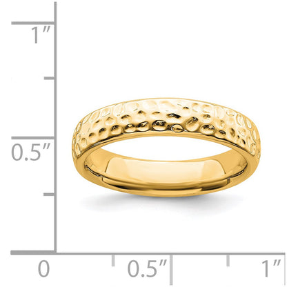 Sterling Silver Stackable Expressions Gold-plated Ring