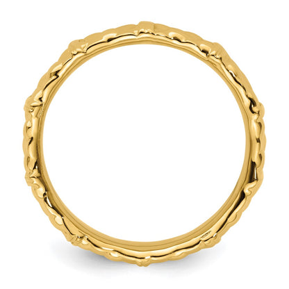 Sterling Silver Stackable Expressions Gold-plated Ring